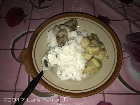Wildschwein mit Reis und Labo