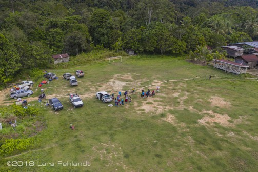 Packing the 4WD for a long journey through Borneo